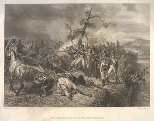 Batalla entre tropas rusas y caballería francesa cerca de Ostrovno 25-26 de julio de 1812