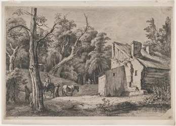 Entrada al Bosque de Brie con Cabaña a la Derecha, 1772