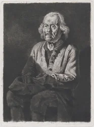 Mendigo sentado: Retrato de Old Girard, un campesino de Chasselay