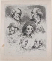 Estudio de ocho cabezas, 1795