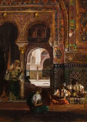 Escena de harén, cinco mujeres, hacia 1880 (Óleo sobre lienzo)
