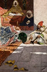 Regalos de un pachá (detalle), antes de 1883 (Óleo sobre lienzo)