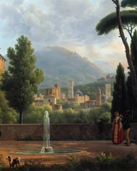 Paisaje con fuente (detalle)