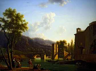 Vista de un puente en Sora (óleo sobre lienzo)