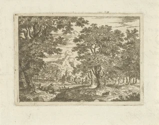 paisaje con edificio de piedra
