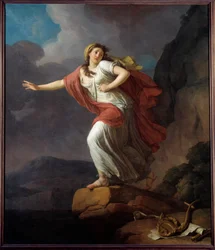 La poetisa griega Safo participando en el mar