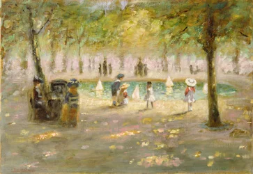 El estanque de los barcos (óleo sobre lienzo)