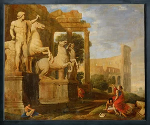 Paisaje con los Dioscuros ... (pintura sobre lienzo)