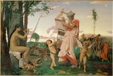 Anacreonte, Baco y el Amor (pintura sobre lienzo)