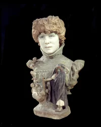 Busto de mármol de la comediante Henriette Rosine Bernard llamada Sarah Bernhardt (1844-1923). Escultura de Jean Leon (Jean-Leon) Gerome (1824-1904) alrededor de 1895 París, museo de Orsay