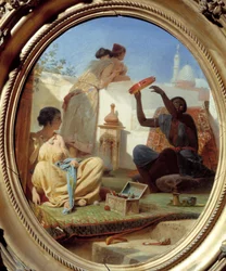 En la terraza. Pintura de Jean Leon Gerome