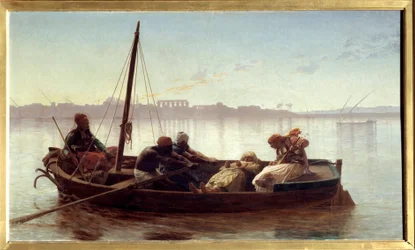 Prisionero Un prisionero llevado en barco por marineros egipcios en el Nilo. 1861 Nantes, Museo de Bellas Artes
