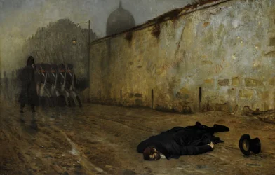 La ejecución del mariscal Ney (óleo sobre lienzo)