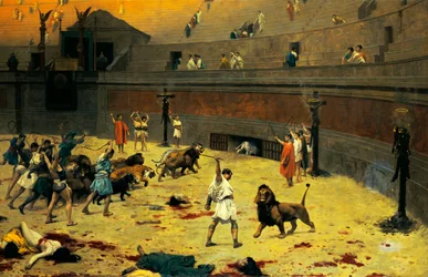 Los leones que se retiran, 1902