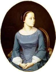 Joven mujer en azul