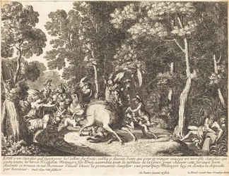 Atalanta y Meleagro cazando el jabalí de Calidón