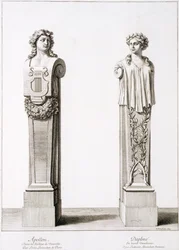 Bustos de Apolo y Dafne de Louis Lerambert en Versalles