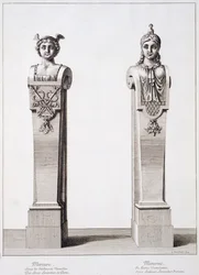 Bustos de Mercurio y Minerva de Louis Lerambert en Versalles
