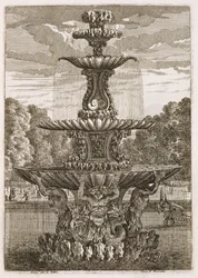 Placa de Fuentes y Chorros de Agua en el Estilo Italiano