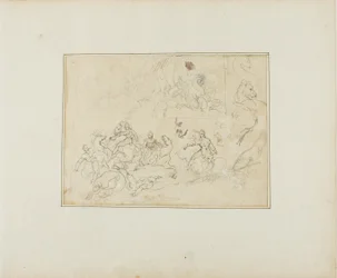 Bocetos de una batalla de caballería