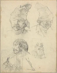 Estudios de cabezas y dos estudios de composición