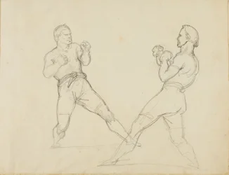 Combate entre dos boxeadores