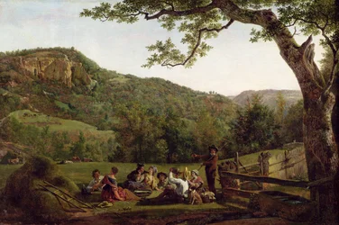 Haciendo picnic en un campo