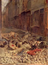 Barricada en la calle de la Mortellerie, junio de 1848 (Memoria de la Guerra Civil) 1849 (óleo sobre lienzo)