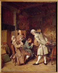 Amantes de la pintura (al estilo del siglo XVIII)