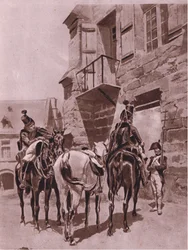 Recibiendo órdenes (ilustración de Cassells Romance of Famous Lives, c.1940)