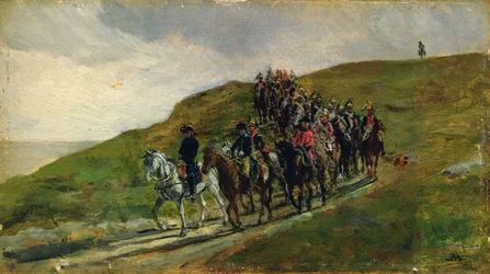 La avanzadilla de un ejército (óleo sobre tabla)
