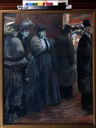 Vestíbulo del teatro. Pintura de Jean-Louis Forain (Jean-Louis Forain