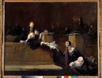 Escena de tribunal. Pintura de Jean Louis Forain (1852-1931) Siglo XX. París, Museo del Louvre