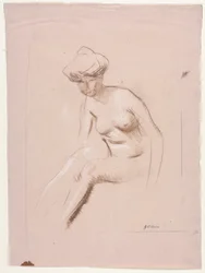 Desnudo sentado, cuarto trimestre de 1800 o primer tercio de 1900