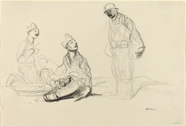 Soldados preparando una comida, c. 1914-1919