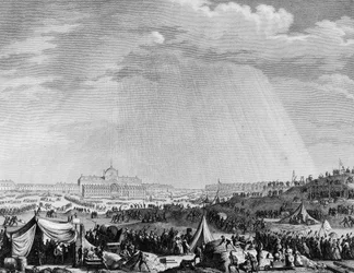 Revolución Francesa: Obras del Campo de Marte en París para la fiesta de la Federación el 14 de julio