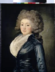 Retrato de Olga Zherebtsova (Retrato de Olga Zherebtsova). Olga Zherebtsova, nee Zubova, también conocida como Madame Gerebtzoff (1755-1849). Pintura de Jean Louis Voille (1744- después de 1803). Óleo sobre lienzo, 73,5 x 58 cm, segunda mitad del siglo XVI