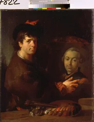 Autorretrato (Self portrait). Pintura de Jean Louis de Velly (1730-1809). Óleo sobre lienzo, 96 x 80 cm.Arte francés del siglo XVIII. Museo del Hermitage, San Petersburgo.