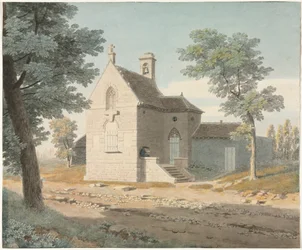 Iglesia junto a un camino, finales de 1700s-1800s