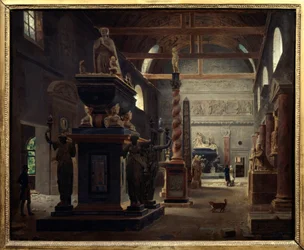 Sala de introducción del Museo de Monumentos Franceses en el convento de las Petites Augustins