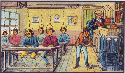En la escuela. De la serie Visiones del año 2000, 1899