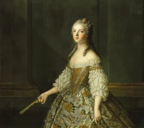Madame Adélaïde de Francia 1732-1800, sosteniendo un abanico, ca 1752