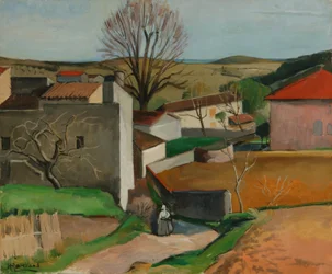 Aldea francesa (óleo sobre lienzo)