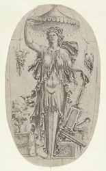 Término en forma de mujer con instrumento musical, 1535-55