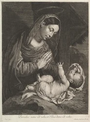 La Virgen adorando al Niño Jesús