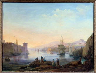 Entre du port de Marseille Pintura de Jean Paul Constans (1777-1833) Siglo XIX Aix en Provence, Museo Granet