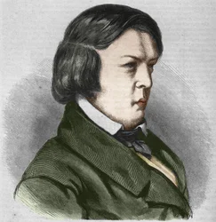 Robert Schumann, compositor alemán. Dibujo de J.B. Laurens.