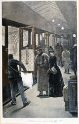 Salida del tren nocturno en la Gare de Lyon - dibujo de Sinibaldi