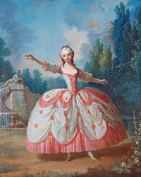 Retrato de Barbara Campanini (1721-1799), conocida como La Barbarina - Peinture de Jean Philippe Delaroche (1710-1767) - 1721 - Óleo sobre madera - 68,5x56,5 - Colección particular