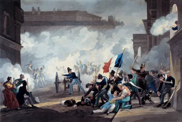 Revolución de 1830: Un estudiante de la Escuela Politécnica se apoderó de un cañón durante la captura del Palais-Royal el 28 de julio